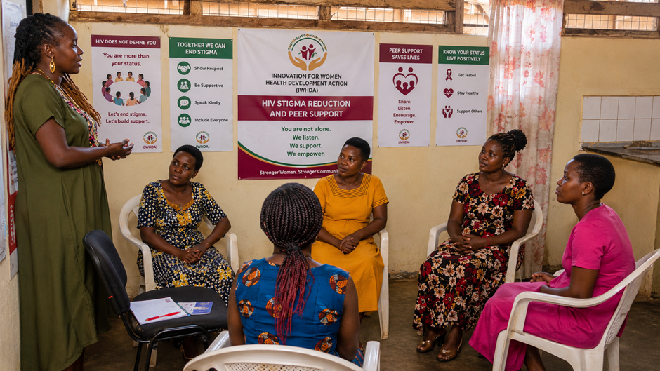 IWHDA peer support group session on HIV stigma reduction in Kabale